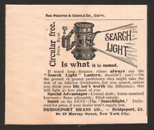 1895 Bridgeport Brass Co. print ad Bicycle Search Light