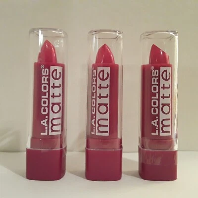 L.A. Colors Matte Lipstick Lot of 3 Forever Fuchsia CML511 - Image 1 of 4