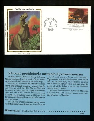 US FDC #2422-2425 Colorano / HE Harris 1989 Lake Buena Vista FL Dinosaurs SET 4 - Image 1 of 4