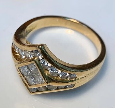 MAGNIFIQUE BAGUE OR 18 CARATS - DIAMANTS 1.50 CARATS - 6.51 G - Photo 1/3
