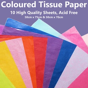 10 Sheets Tissue Paper - High Quality Acid Free Biodegradable 50cm x 75cm - Picture 1 of 26
