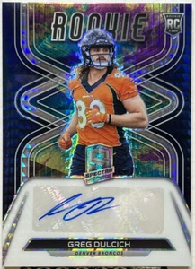 2022 Panini Spectra NFL Football Greg Dulcich Rookie Auto Hyper RC 29/75 Broncos - Bild 1 von 2