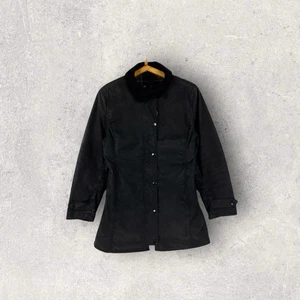 Vintage Barbour Belsay Wachsjacke schwarz Damen gewachst UK 10 USA 6 klassisch Luxus - Bild 1 von 4