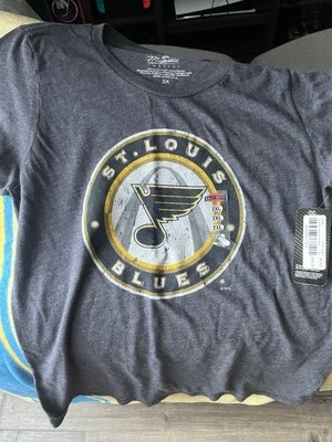 St. Louis Blues Women’s Majestic Threads Triblend Crew Tee XXL NWT - Image 1 of 3