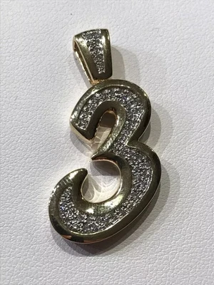 2.00 克拉真莫桑石 3 号定制吊坠 14K 镀黄金 925 银 — 第 1/4 张图片