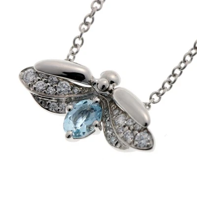 Tiffany & Co. Paper Flower Firefly Pendant Diamond Aquamarine Platinum Necklace - Image 1 of 4