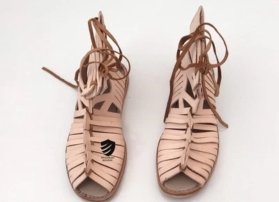 Sandalias Caligae Centurianas Romanas Gladiador Cuero Natural Caligae Recreación Foto 1 de 4