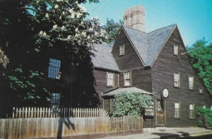 Vintage Massachusetts Chrome Postcard House Of Seven Gables Salem - Picture 1 of 2