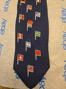 Cravatta uomo Nordstrom bandiera blu navy saluto internazionale alla seta di qualità USA - Foto 1 di 14