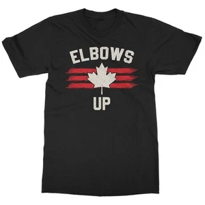 Elbows Up Canada Canadian Maple Leaf - Dominion Day Unisex T-Shirt - Picture 1 of 3