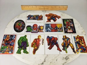 12x Marvel Heroes Set Vending Sticker 2010 - Metallic Prisma Spiderman Wolverine - Bild 1 von 15