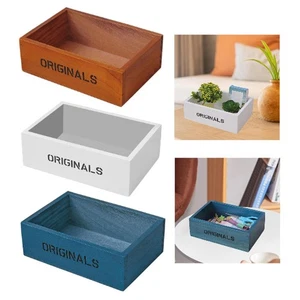Open Top Wooden Box Organizer Storage Tray Decorative Box Shelves Home Holder - Picture 1 of 20