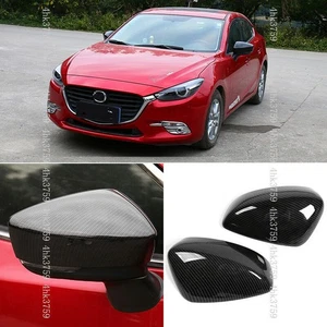 For Mazda 3 Axela 2017-2018 Carbon look Side Door Rearview Mirror Cover Trim Cap - Picture 1 of 4