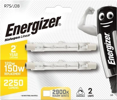 4 x 2  8 Energizer Linear R7S/J78 Halogen Bulbs. 2900K Warm White. 120W - Image 1 of 3