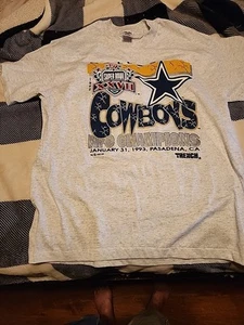 Vintage 90s 1992 Dallas Cowboys NFC Champions NFL Graphic T Shirt Men's L Rare - Picture 1 of 8
