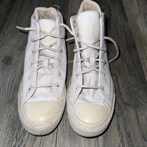 Top alto de cuero Converse blanco para mujer talla 6,5 - Imagen 1 de 8