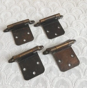 Vintage Brass Cabinet Hinges Set of 4 Salvaged Kitchen Bathroom Hardware 2.75"L - Bild 1 von 8