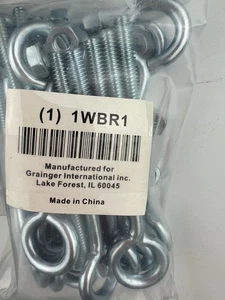 20 Pack  Eye Bolts With Nuts 1/4" 20x4" Zinc Plated Steel Hex Head New - Picture 1 of 6