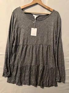 Lauren Conrad graues Stufen Langarmshirt, XL, neu  - Bild 1 von 7