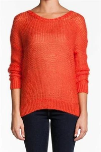 360 Hannah Suéter Mandarín Crochet Naranja Redondo Mohair Tejido Top Diseñador NUEVO - Imagen 1 de 4