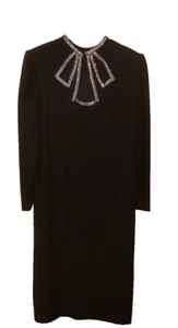 Vintage Travilla Couture Kleid Glitzer Strass Kristall Verzierung 6 Q5 - Bild 1 von 4