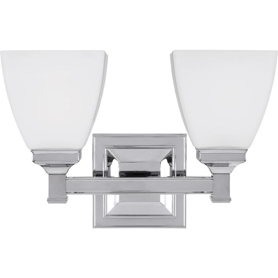 Feiss Putnam 13" 2 Light Glass Vanity Bath Lighting, Chrome, VS22802CH - Image 1 of 1