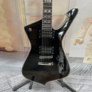 Guitarra Eléctrica Black Iceman Cuerpo Brillante Herrajes HH Envío Gratis - Imagen 1 de 8
