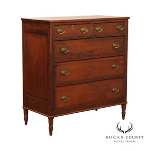 Antique Pennsylvania Sheraton Period Poplar Chest of Drawers - Picture 1 of 12