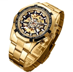 Relojes para hombre, esqueleto mecánico de acero inoxidable - Bild 1 von 12