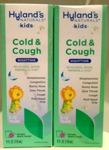 Hyland's Kids COLD and COUGH NIGHTtime 2-12 yrs Grape 4fl oz 2-PACK - Picture 1 of 2