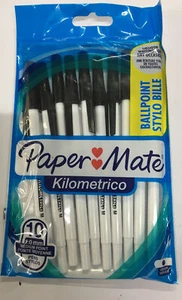 PaperMate Ballpoint Pens Kilometrico Pack of 10 pens -black ink Free Postage - Picture 1 of 2