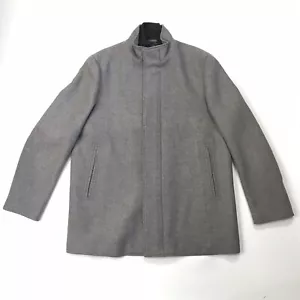 Theory Recycled Melton Stand Collar Coat Jacket Wool Cashmere Men XXL Beige EUC - Picture 1 of 12