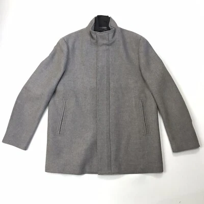 Theory Recycled Melton Stand Collar Coat Jacket Wool Cashmere Men XXL Beige EUC - Image 1 of 4