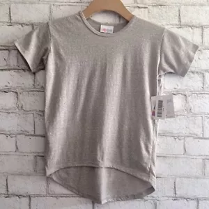 Neu mit Etikett Kinder Kurzarm T-Shirt Top Größe 6 Lularoe Gracie einfarbig meliert grau - Bild 1 von 7