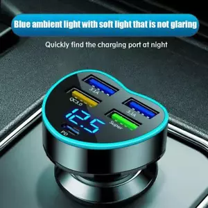 250W USB QC 3 0 Charger PD Black Fast Charging Car Interior Accessories √- - Picture 1 of 10