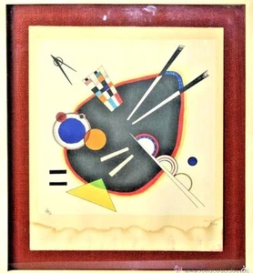 WASSILY KANDINSKY. LITHOGRAPHY. ABSTRACT. SIGNATURE PLATE AND NUMBERED IN PENCIL - Picture 1 of 1
