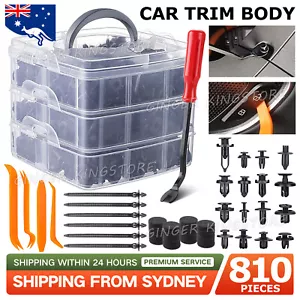 810pcs Car Clips Automotive Trim Body Push Pins Retainer Fastener Assortment Kit - Picture 1 of 9