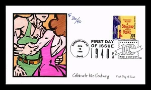 DR JIM STAMPS US COVER STREETCAR NAMED DESIRE BROADWAY HIT FDC HAND COLORED - Picture 1 of 2