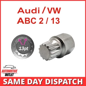 Llave de Tuerca Bloqueo Rueda Abc 2 / 13PT Spline Perno Resortes para Audi Seat - Imagen 1 de 5