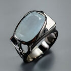 Jewelry Women 6 Ct Aquamarine Ring 925 Sterling Silver Size 8.5 /r337649