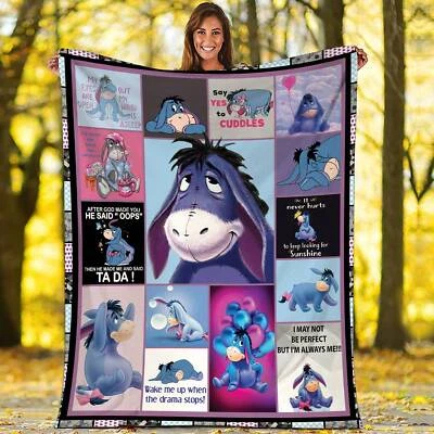 Eeyore Blanket Eeyore Pooh Bear Fleece Blanket Winnie The Pooh Fleece Blanket - Image 1 of 4