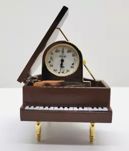Rare Find - Azur Quartz Miniature Grand Piano Desk Clock - Picture 1 of 12