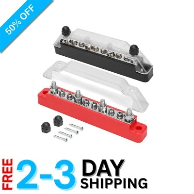 150A Nylon Bus Bar Power Distribution Block with Transparent Cover for Safety - Image 1 of 4