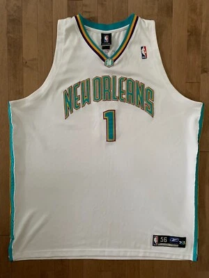 AUTÉNTICA Camiseta Baron Davis Para Hombre Talla 56 Reebok Blanca New Orleans Hornets NBA Foto 1 de 4