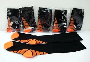 NEW 6 Pr Women's Compression Socks Black Orange 25-30 mmhg Small Medical Running - Picture 1 of 1