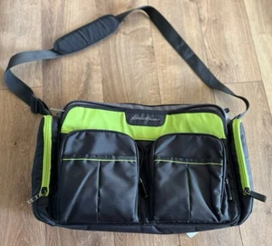 Eddie Bauer Diaper Bag Dark Gray/Light Green 18 X12 - Picture 1 of 5