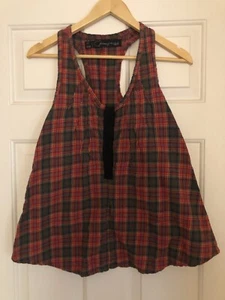 Patterson J. Kincaid - Damen Top - rot kariert Print - Größe M - Bild 1 von 6