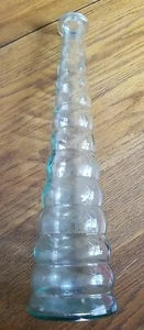 Vtg Bubble Decorative Glass Bottle Art 15" T X 4" At Base Clear - Picture 1 of 5