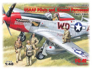 ICM Models 1/48 USAAF Pilots and Ground Personnel (1941-1945) (5 figures - 3 pil - Picture 1 of 1