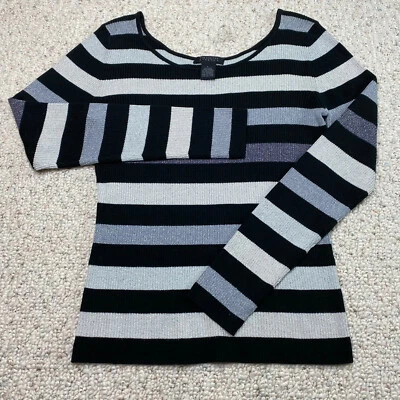 The Limited Sweater sz L Gray SilverTight Knit Silk Blend Dark Academia Y2K - Image 1 of 4